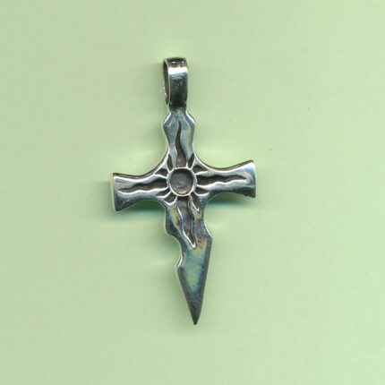 Kors med mønster - sølv vedhæng