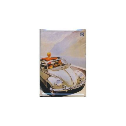 VW Cabrio - metal postkort