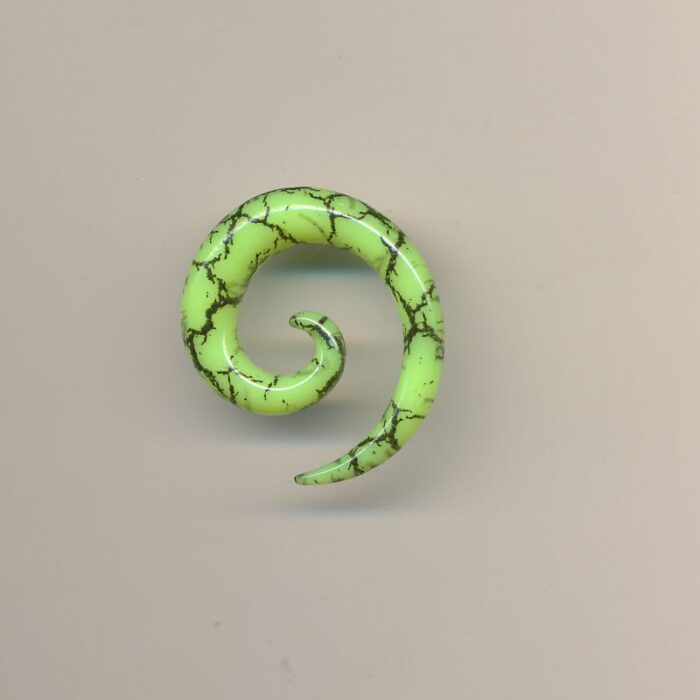 Stretch spiral - grøn med mønster