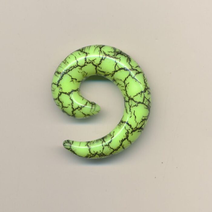 Stretch spiral - grøn med mønster