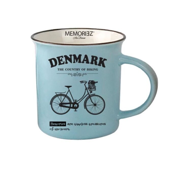 Danmark krus blå - cykel