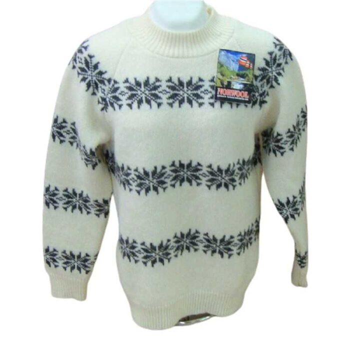 Figur strikket uld sweater
