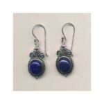 Sølv hængende ørering med lapis lazuli