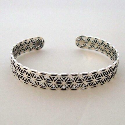 Sølv armbånd med hexagon mønster
