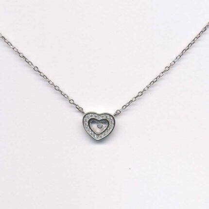 Filigran halskæde med hjerte i sterling sølv 925