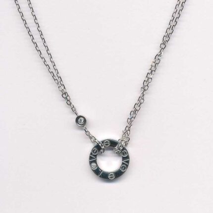 Dobbelt ægte sølv kæde med ring "LOVE"