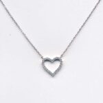 Hjerte ægte sølv halskæde