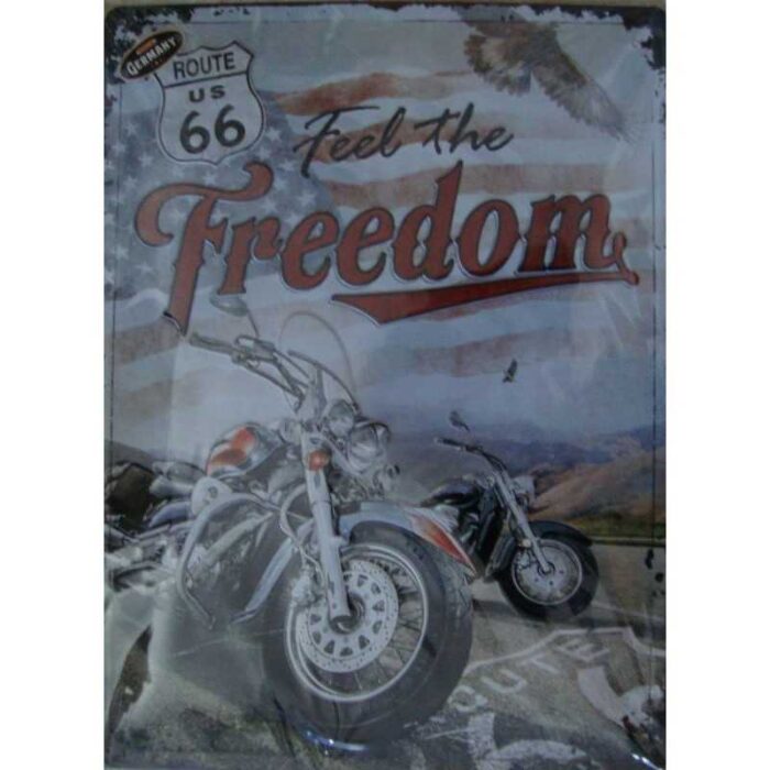 Route 66 - metal skilt - feel the freedom