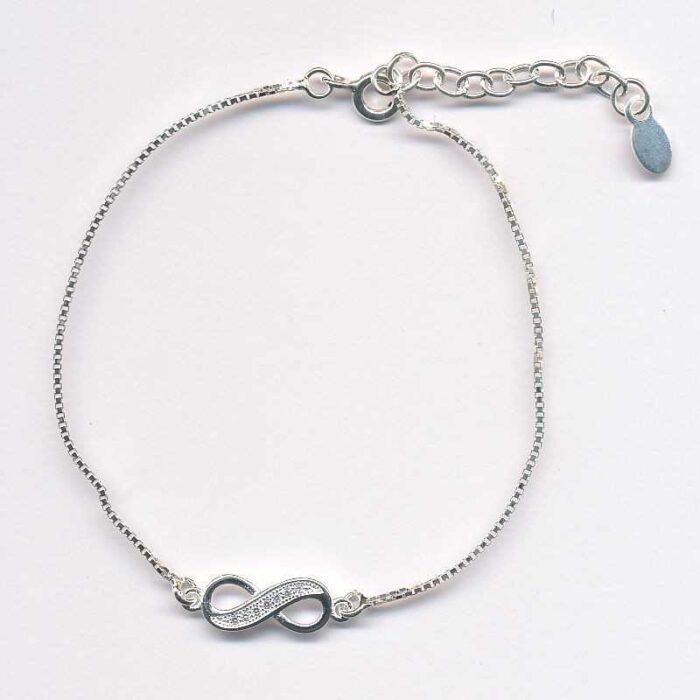 Infinity - sølv armbånd med Venezia kæde