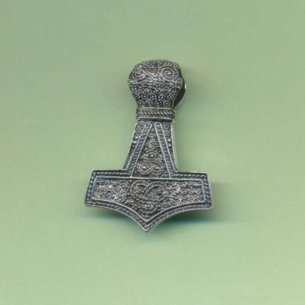 Thors Hammer sølv vedhæng med filigran mønster