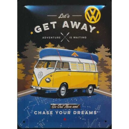 VW metal skilt - let´s get away