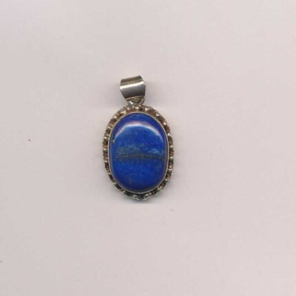 Oval lapis lazuli - antik look sølv