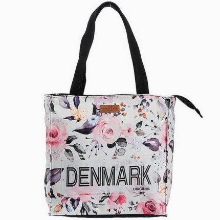 Lille kanvas taske Denmark med blomster