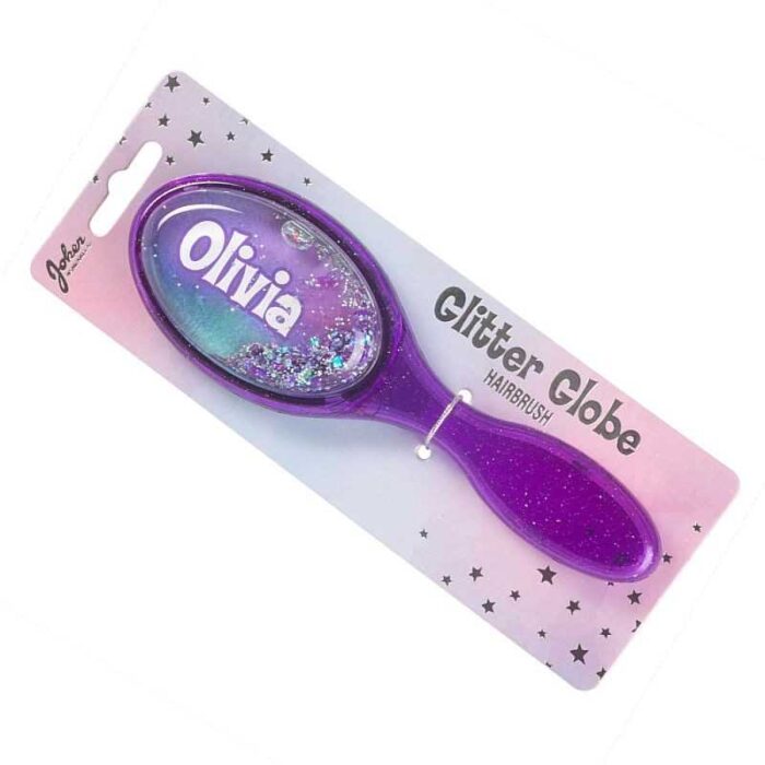 Olivia - hårbørste med navn og glitter