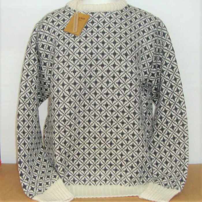 Merino uld sweater - med mønster