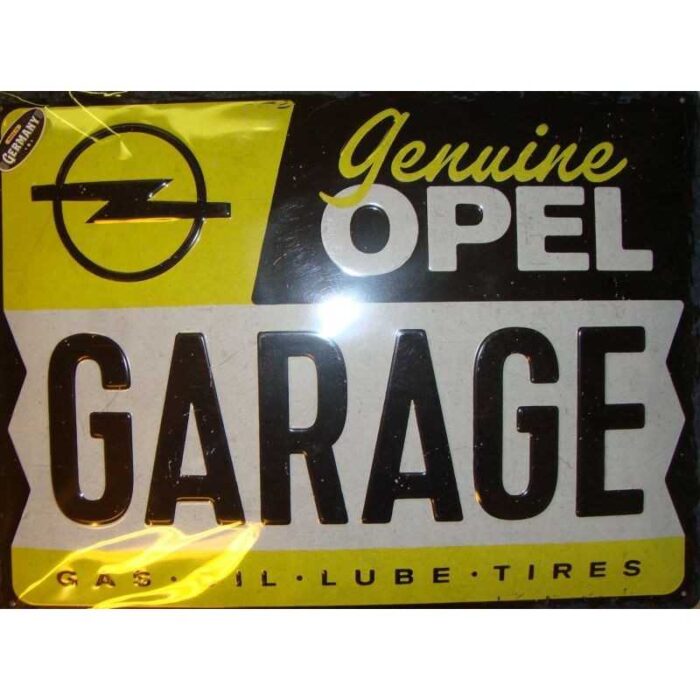 Stor metal skilt - Genuine Opel Garage