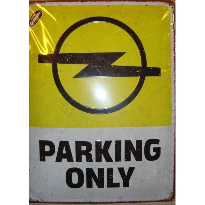 Metal skilt - Opel - Parking only