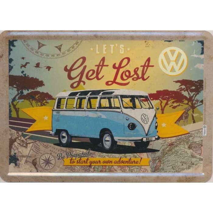 VW - let´s get lost - VW metal postkort