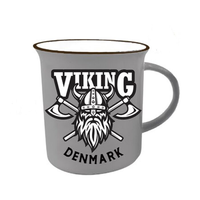 Lysegrå krus med Viking