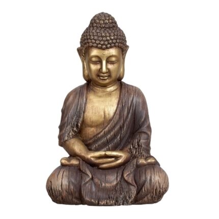 Brun-gold Buddha med samlede hænder