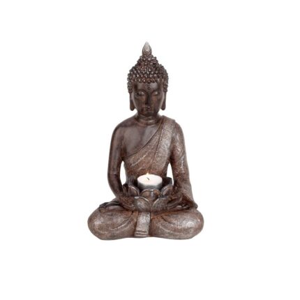 Buddha figur - siddende - fyrfadslysholder