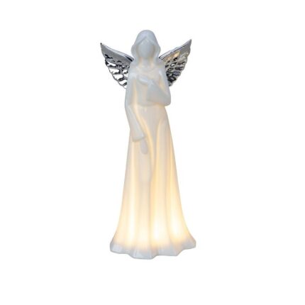 Porcelæn engel med LED lys